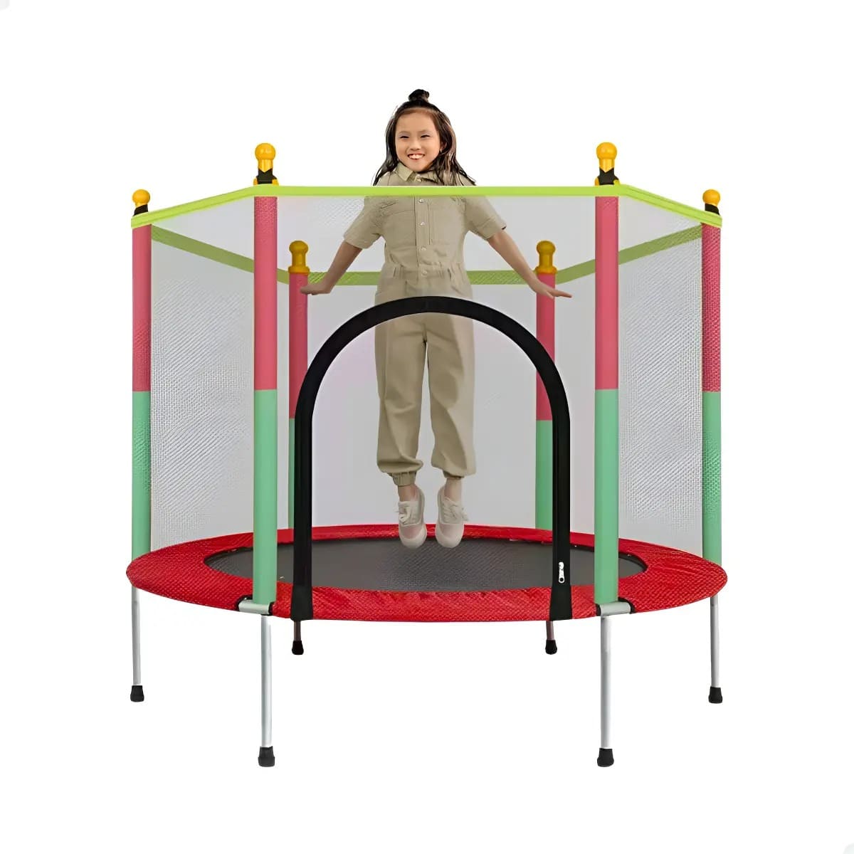 Vista frontal da Cama Elástica Pula Pula Infantil Trampolim 1,4 Metros Atentu montada