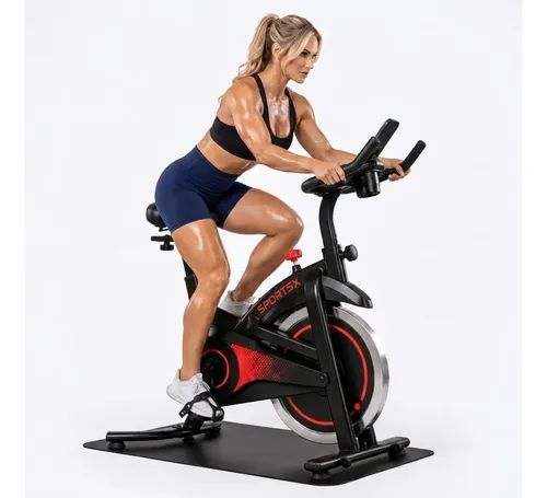Bicicleta ergometrica spinning montada pronta para uso em casa