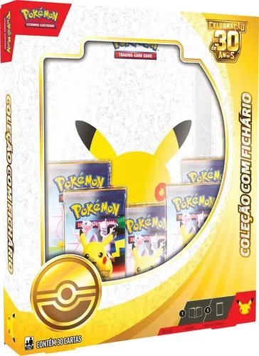 box coleção com fichário pokémon 30 anos
