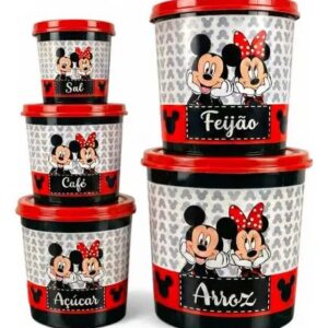 Jogo de Mantimentos Mickey 5 Peças