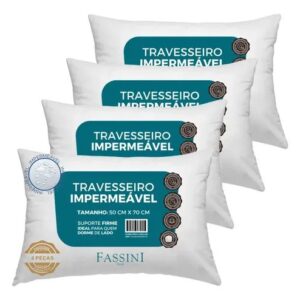 Kit 4 Travesseiros 50x70 Impermeável