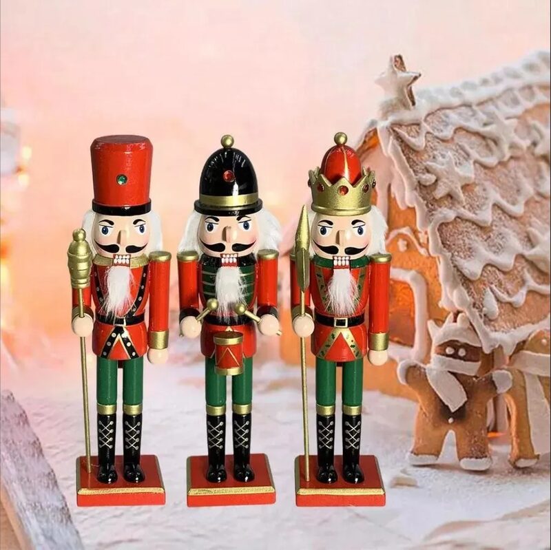 Kit 3 Soldadinho de Natal quebra-nozes decorativo