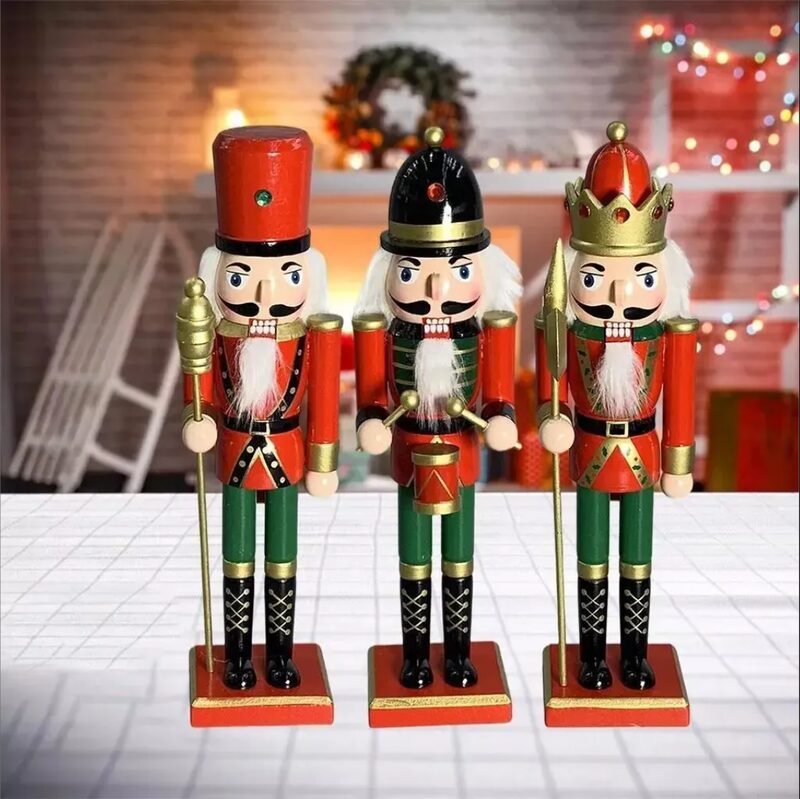 Kit 3 Soldadinho de Natal decoração com luzes natalinas