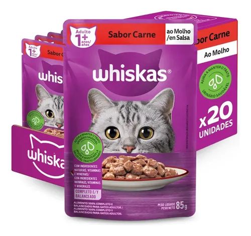 whiskas sachê carne ao molho