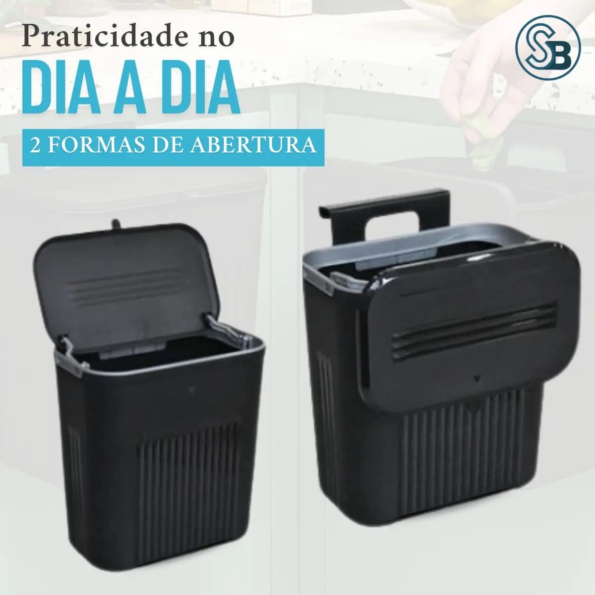 Lixeira com tampa 9L