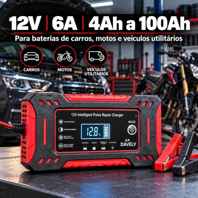 carregador de bateria 12V 6A