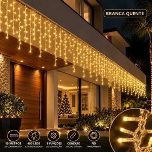 cascata de natal 400 leds