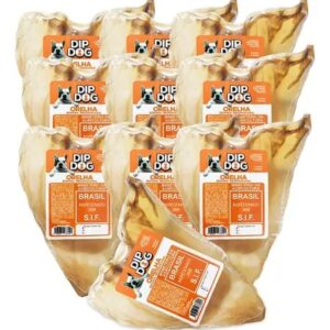 orelha bovina para cachorro kit 10