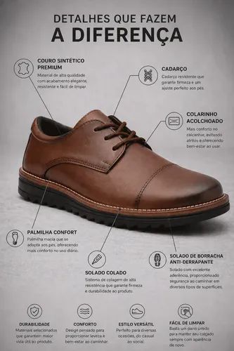 Sapato social oxford masculino